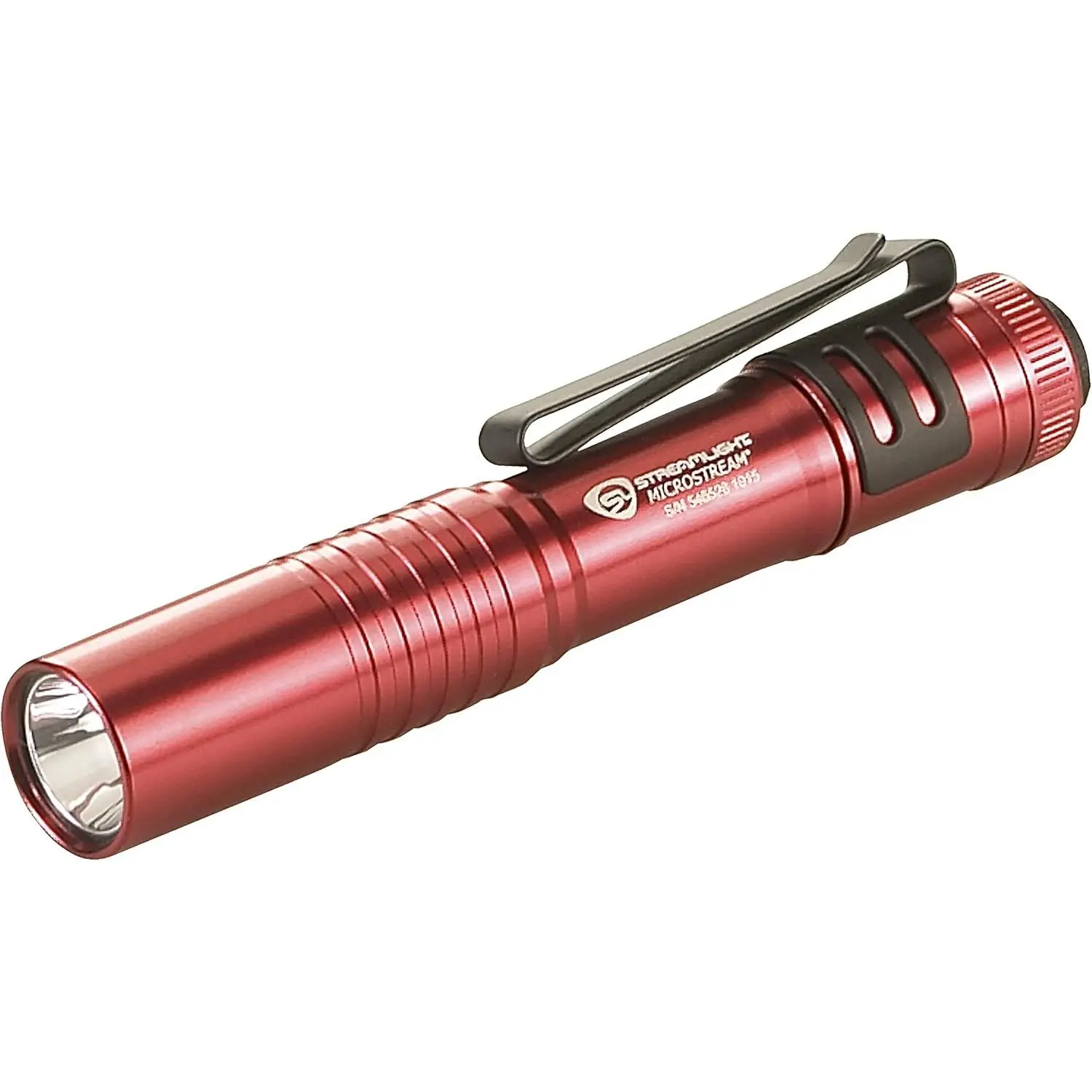 Streamlight 66323 MicroStream Ultra-Compact EDC LED Flashlight - 45-Lumen, 420-Candela, Polycarbonate Build, Push Button Operation, Lanyard Compatible, AAA Alkaline Battery Included, Red, Retail Packaging, LED Lights, Aluminum