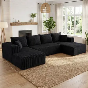 Oversized U Shaped Sectional Sofa, sectional Modular Cloud Couch with Chaise,Deep Seat Sofa, Flexible Combination Living Room Furniture, No Assembly boneless couches boneless apartment modern Sofa Couch