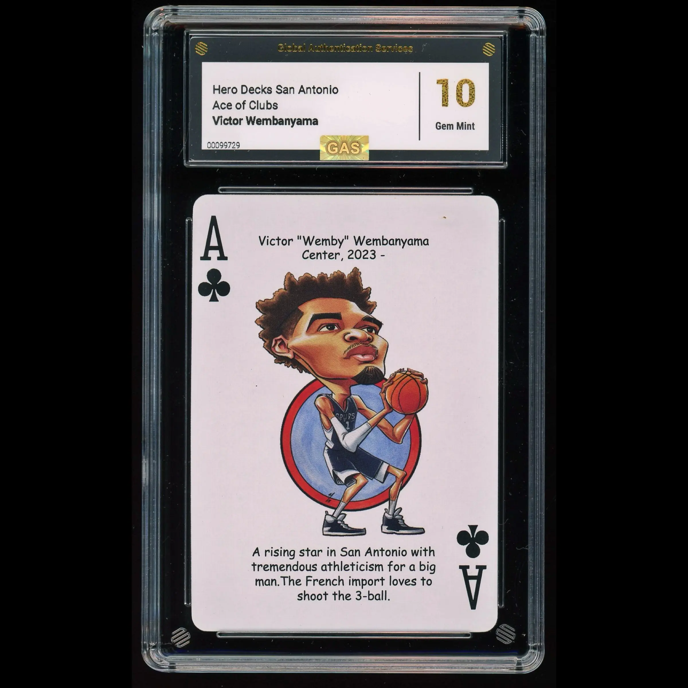VICTOR WEMBANYAMA GEM MINT 10 San Antonio Spurs Hero Decks Sports Trading Card