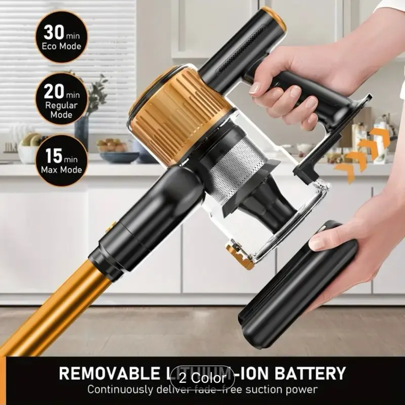 Cordless Vacuum Cleaner 30Kpa Lightweight Stick with Sofa Brush, Anti-Tangle Brush, 8 In 1, Rechargeable Battery, Eco Mode, Max Mode, 20 Min Regular Mode
