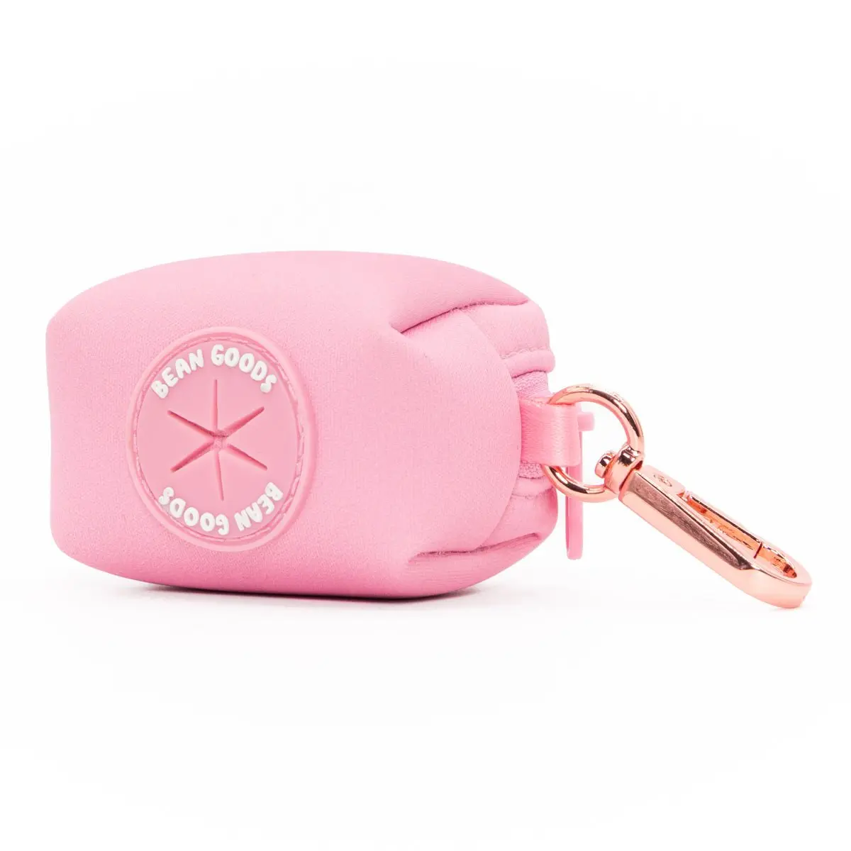 Bean Goods Poop Bag Pouch with Keyring Attachment & Zipper Pouch - Ween Pink