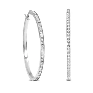 ER317W B.Tiff Pavé 58-Stone Classic Large Hoop Earrings