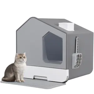 ZENY Odor-Free Cat Litter Box Set with Tray, Mat & Scoop - Anti-Splash, Anti-Scratch Design Ideal for Small Cats and Kitties