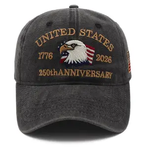 US 250th Anniversary Hat, USA Baseball Cap 1776-2026 American Eagles Hat Patriotic Embroidered Hats for Men Women
