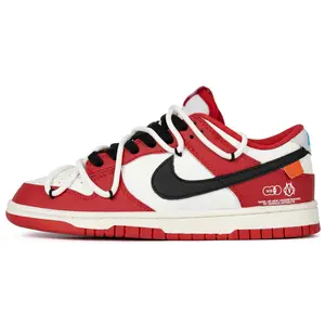 Nike Dunk Low Custom Sneakers for Men and Women in Red with Retro Style and Versatile Design