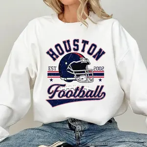 Vintage 90s Retro Style Texans Football Sweatshirt, 90s Bootleg Texans Crew Neck Cotton, Mens Clothing