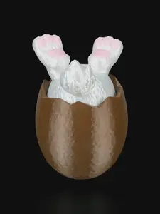 Hatching Easter Bunny Egg - 3D Printed Surprise Egg Decoration, Spring Decor Gift, Chocolate Holder, Easter Basket Filler
