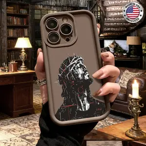 Vintage Jesus Crown of Thorns Religious Aesthetic Design Case for iPhone 17 16 15 14 Pro Max 13 12 11 XR XS Plus Air Slim Shockproof Anti Drop Protective Durable TPU Cover