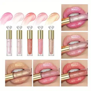 Long Lasting Lip Gloss, Moisturizing Lip Gloss, 1 Count Shimmering Lip Glaze, Glossy Lip Glaze Stick, Plumping Lip Oil Lip Stick for Girls & Women, Makeup, Lip Plumpers