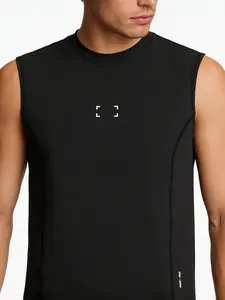 Men's Summer Sleeveless Vest, American Youth Milk Silk Tank Top, Quick-Dry Breathable Gym Vest, Sporty Fitted Short Style