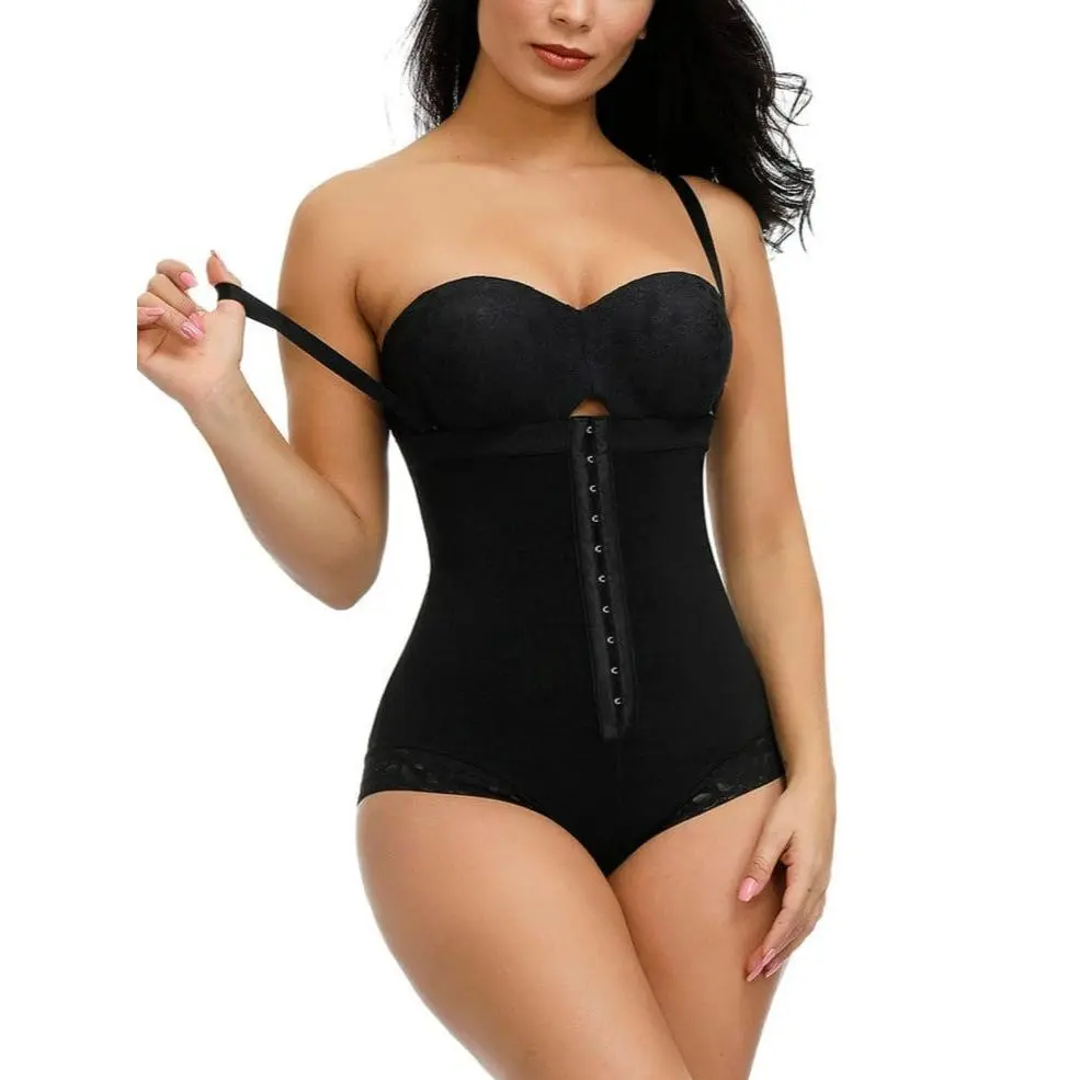 Body-Hugging High Waist Hook Front Plus Size Bodysuit Shape Medium Control Shapewear