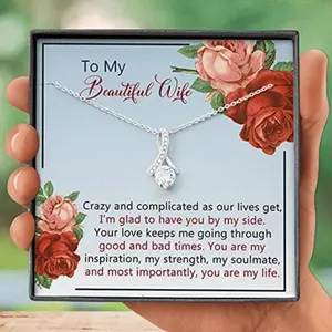 Wife Necklace, To My Wife Necklace Gift – You Are My Inspiration – Gift To My Wife Necklace