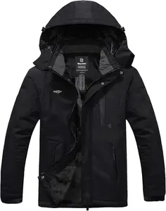 Wantdo Men'S Mountain Waterproof Ski Jacket Windproof Rain Jacket Winter Warm Hooded Coat wantdo