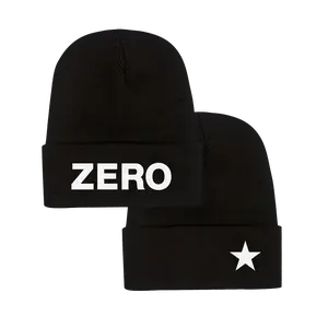 ZERO BLACK PUFF EMBROIDERED BEANIE