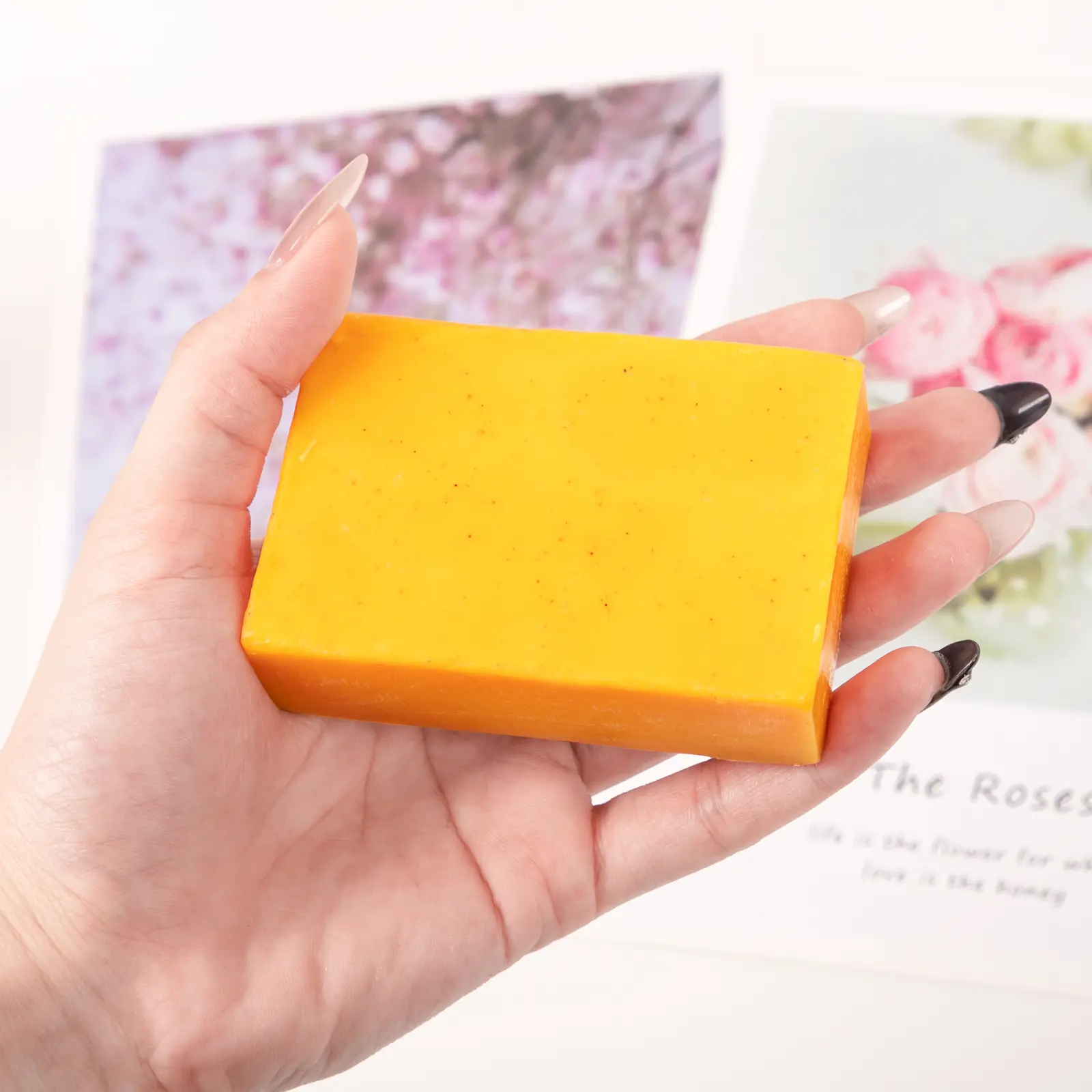 Organic Lemon Turmeric Kojic Acid Coconut Cleanser Solid Soap - Handmade Brightening Anti-Acne Bar for Face and Body, Bath & Body Care Product