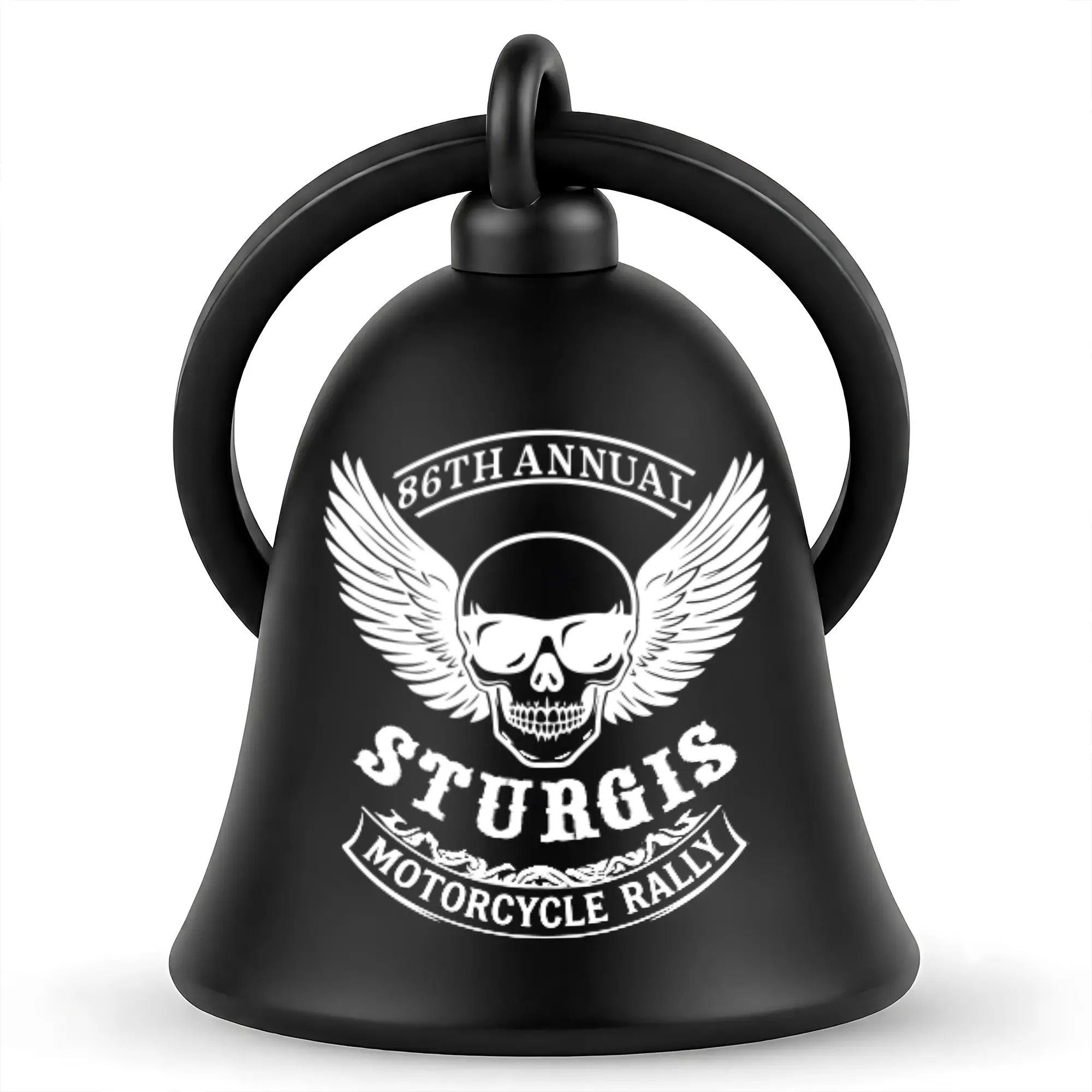 86th Annual Sturgis Motorcycle Rally Guardian Bell – Ride Safe Biker Bell Gift with Winged Skull Design | Lucky Bell for Motorcycle Riders