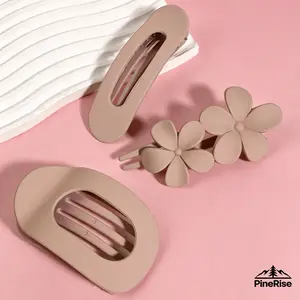 PineRise 12pcs Duckbill Clip Set for Thick Hair - Flat Oval Duck Clip, Hair Claws, Alligator Clips, Matte Finish, Multicolor, Strong Fixation, No Slipping, Gift Set