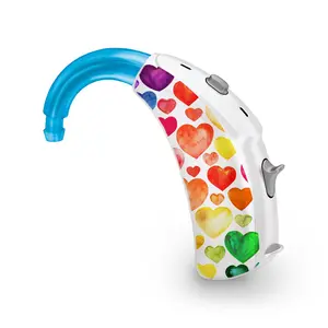 Rainbow Heart Hearing Aid and CI Skins