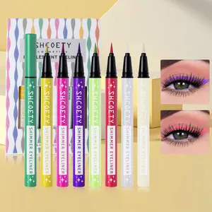 Summer 8-Piece Glitter Liquid Eyeliner Set, Waterproof Long-Lasting Smudge-Proof, Sparkling Diamond Eye Makeup, Non-Toxic