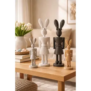 3D printed bunny nutcracker decor stylized Easter figure (Set of 4)
