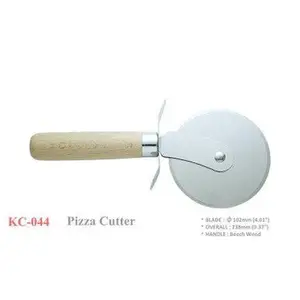 Kanetsune KC 044 Rotary Pizza Cutter Knife 102mm 420J2 Stainless Steel Beech Wood Handle Kanetsune USA