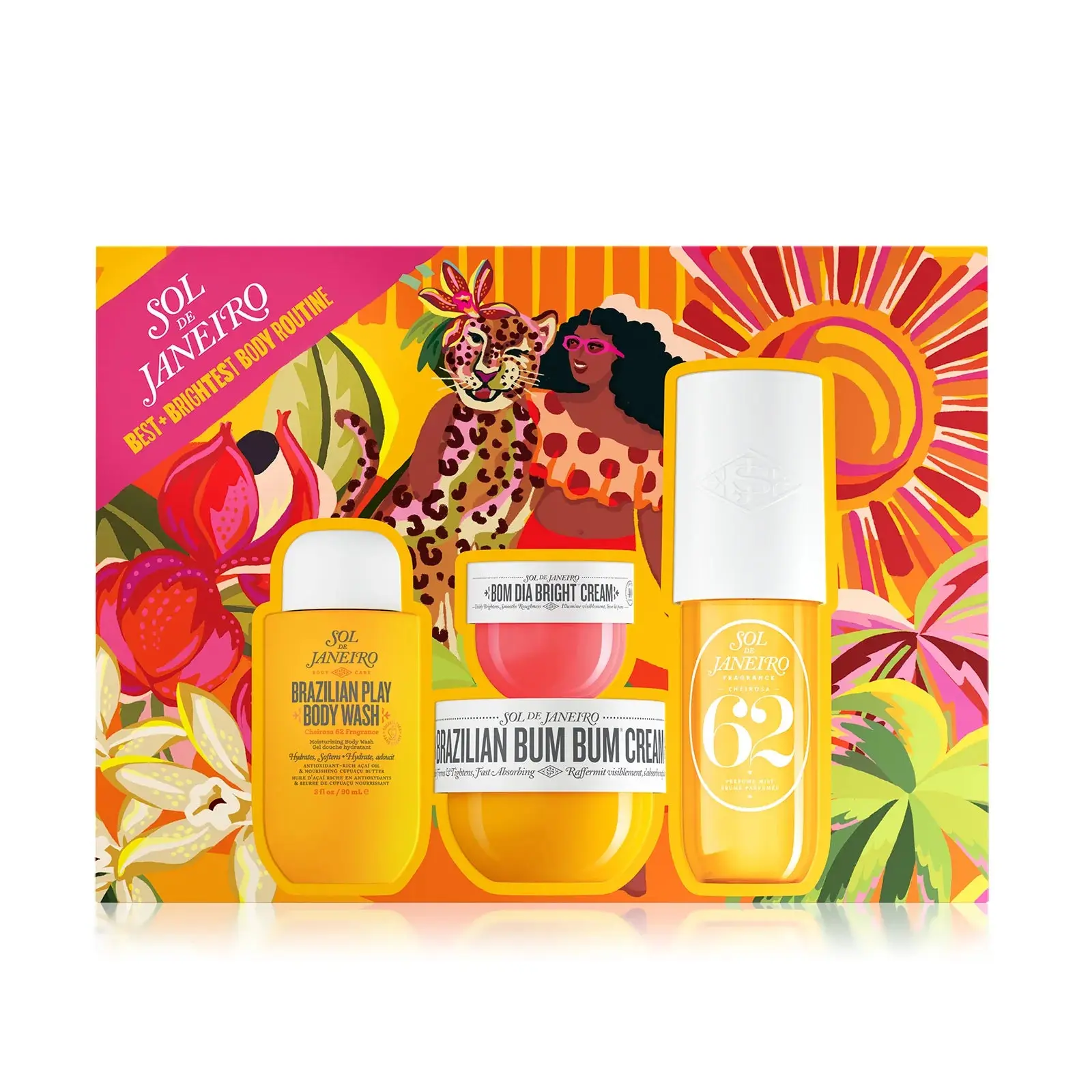 Sol de Janeiro Best + Brightest Body Routine, Beauty Products Body Care Cream Set with Brightening Natural Oils, Travel Ready Sol de Janeiro Best + Brightest Body Routine, Beauty Products Body Care Cream Set with Brightening Natural Oils, Travel Ready
