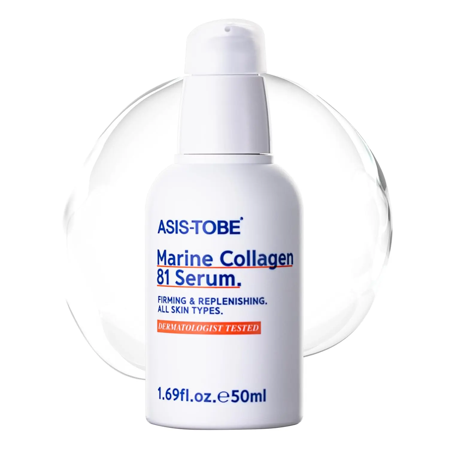 ASIS-TOBE Marine Collagen 81 Serum - Skin Firming and Radiance - Korean Hydrating Face Serum with 81% Low Molecular Hydrolyzed Collagen, Hyaluronic Acid and Niacinamide, 1.69 fl. oz, Korean Skin Care