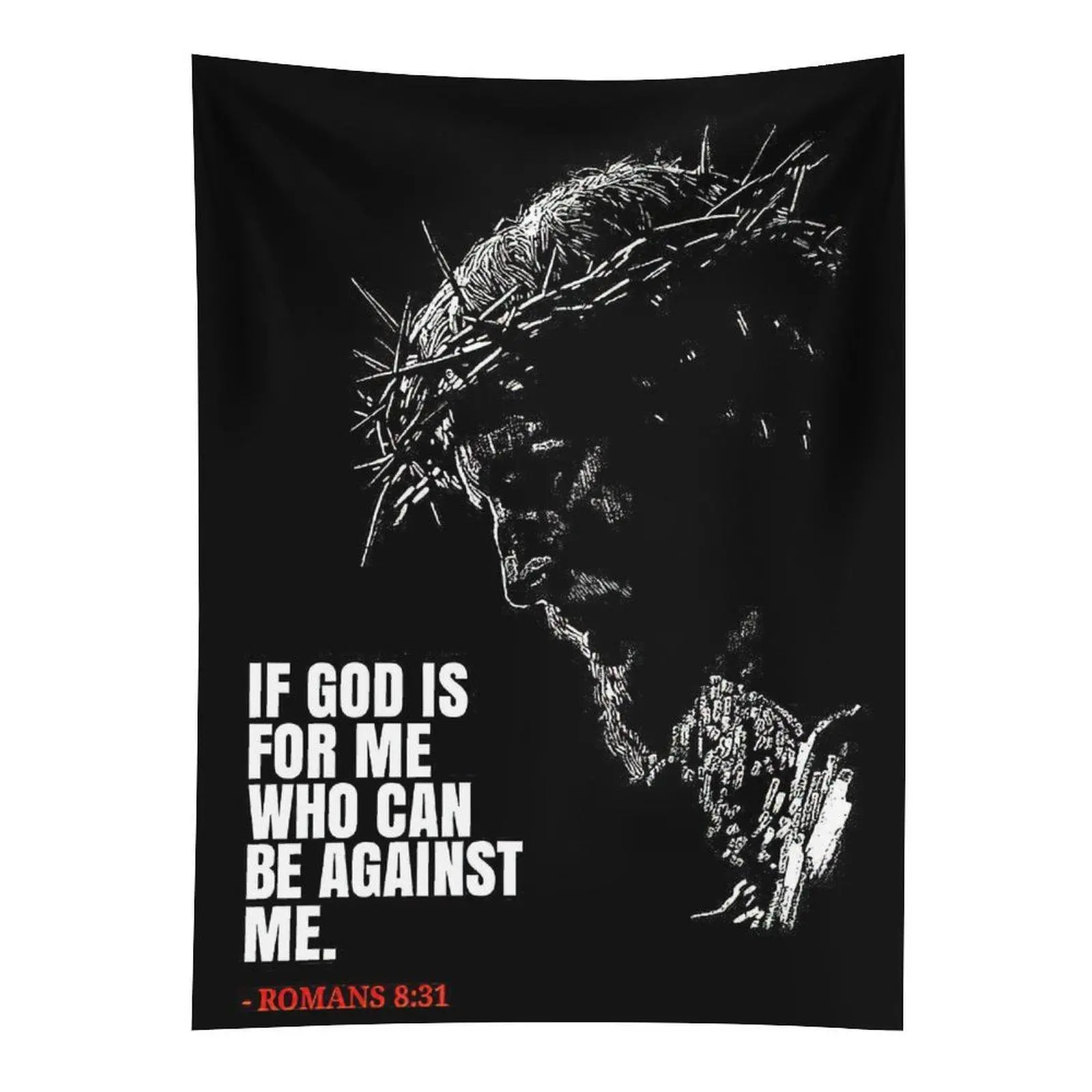 If God Is For Me Romans 8:31 Tapestry Christian Jesus Wall Hanging Decor
