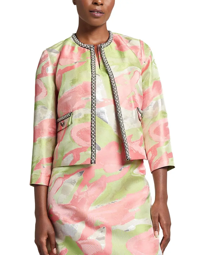 Ming Wang Heritage Fit Abstract Jacquard Woven Jacket