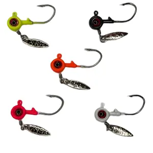 5/32 Jig Head With Under Spin Blade.  5-Pack