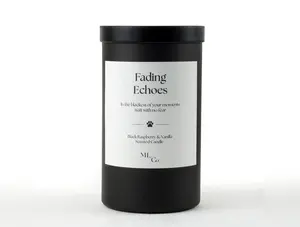 Fading Echoes Candle - Black Raspberry & Vanilla Scented - Rose or Paw Design - Coconut Soy Blend Wax - Phthalate Free Fragrance Oils - Decor