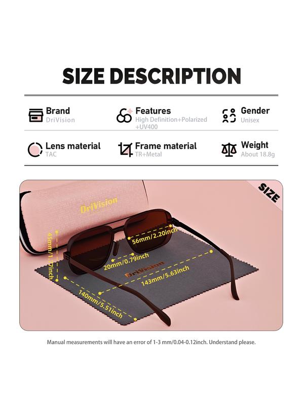 Drivision Unisex High-End Full Frame Sunglasses, Outdoor Sports Golf Polarized Sun Glasses Uv400, Casual Style All Seasons