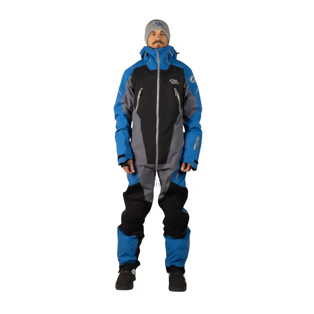 Men's Sporty Monosuit, Waterproof Nylon Shell with Full-Length Side Zips and Vents for Backcountry Snowmobiling
