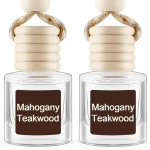 Hanging Car Air Freshener 2 Pack, Mahogany Teakwood Essential Oil Diffuser for Car, 45+ days Long-Lasting Air Freshener for Car And Women, car accessories