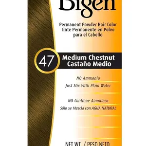 Bigen #47 Medium Chestnut Bigen Permanent Powder Hair Color -No Ammonia, Mix with Plain Water, Castaño Medio 47 Medium Chestnut