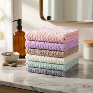 24 Pack Kitchen Dishcloths Super Absorbent Coral Fleece Cleaning Cloths Reusable Fast Drying Dish Towels