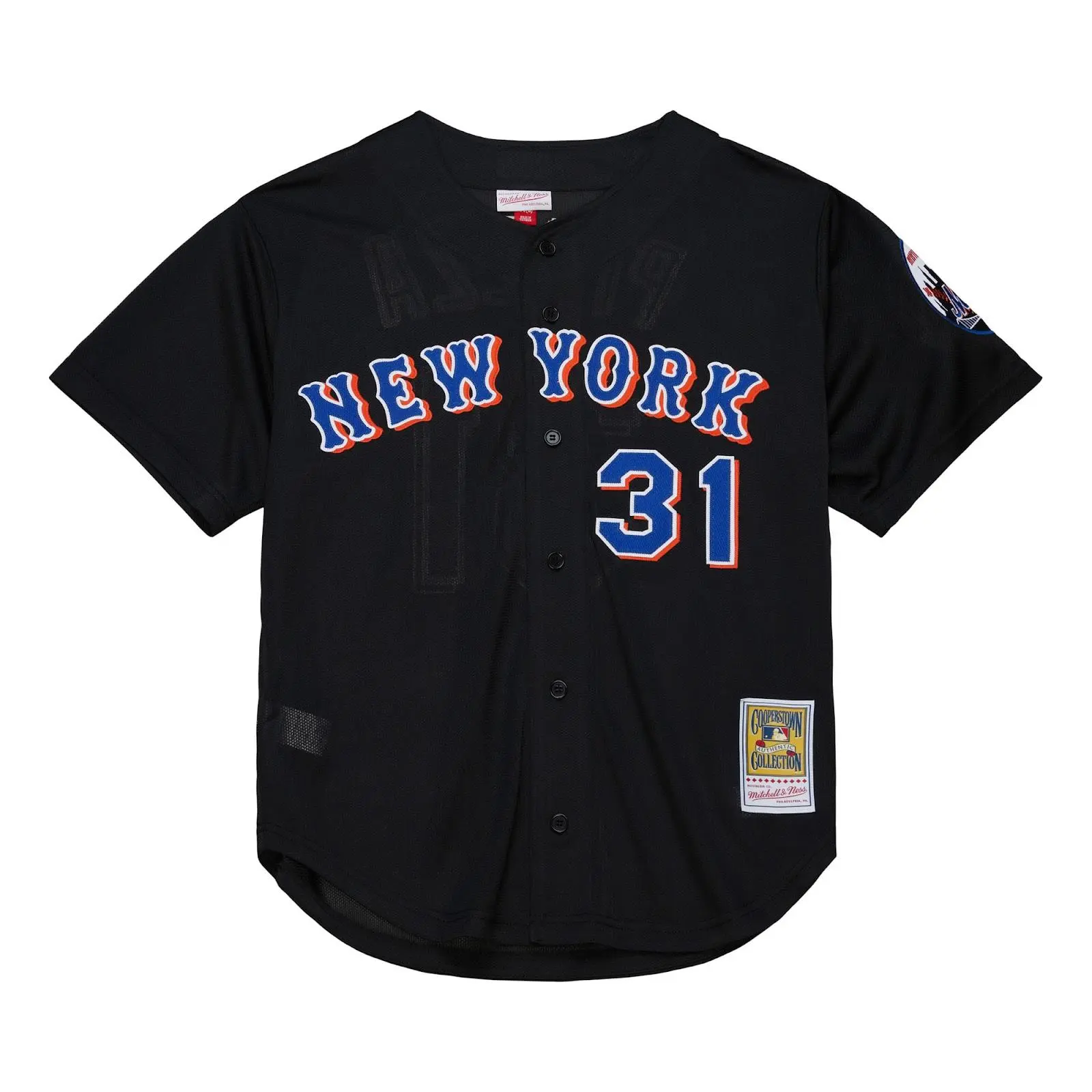Men's Mike Piazza Black New York Mets 2000 Authentic Batting Practice Jersey MLB Throwback Baseball Cooperstown Fan Gear Mitchell & Ness