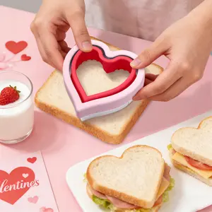 4 Stainless Steel Sandwich Cutting Sealer | Heart-shaped cutter for sandwiches and other various uses - Suitable for school season, Valentine's Day and various festivals