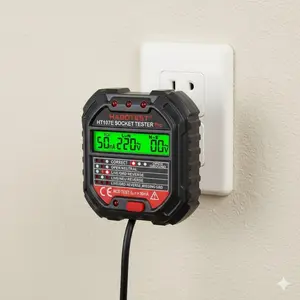 Professional Voltage Tester Rcd leakage Protection Detector 30mA Ground Fault Polarity Checker Safe Electrical Outlet Analyzer Portable Multifunction Tool for Electricians Accurate Circuit Testing Device