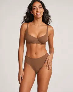 Women’s Unlined Balconette Bra, Underwire Support Plus Size Sheer Mesh Bra, No Padding Smooth Scoop Neck Lift & Shape Lingerie
