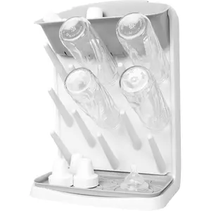 Vertical Baby Bottle Drying Rack Space Saving Countertop Baby Organizer Gray