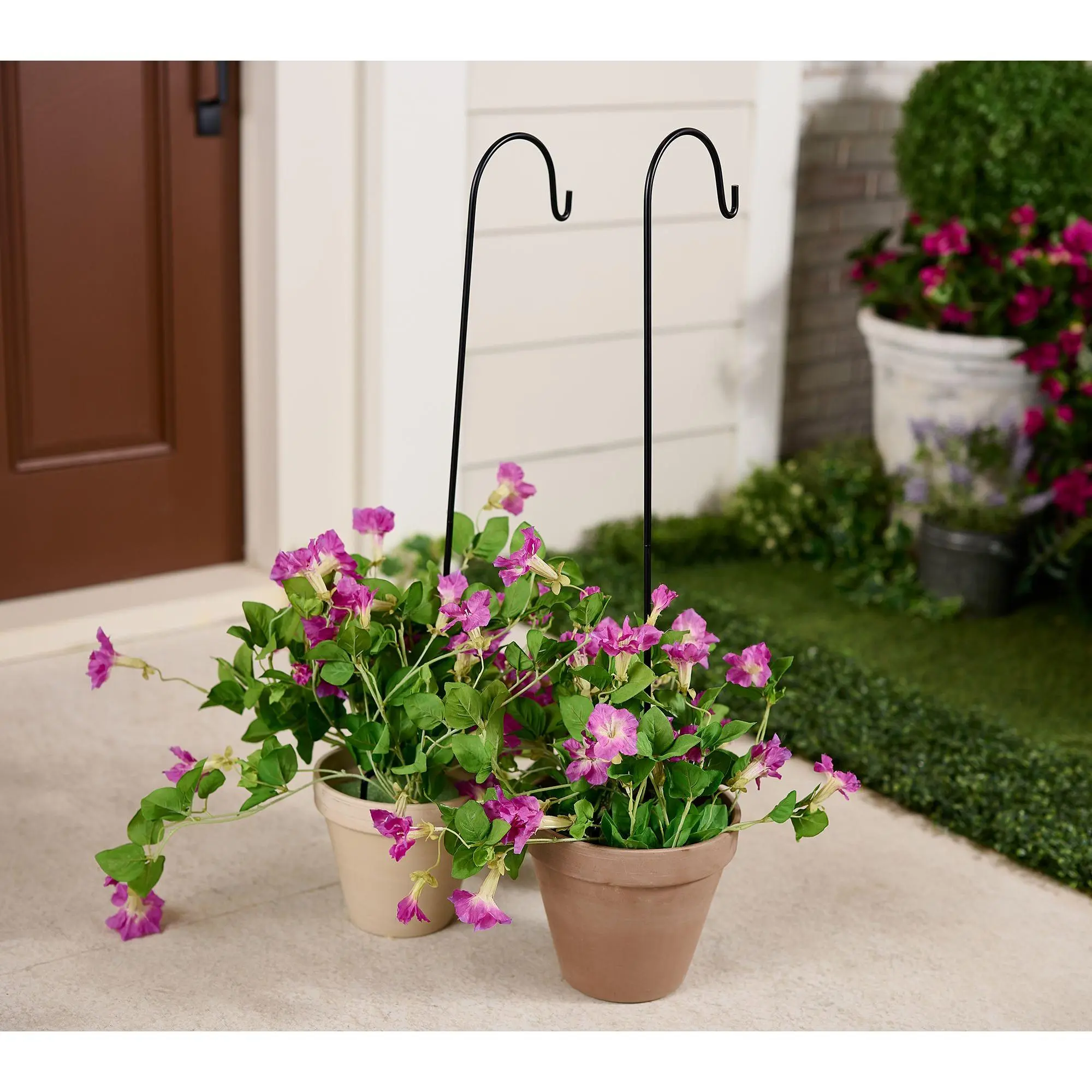 QVC Metal Shepherd Hooks, Set of 2, 33"H, Home Organizer Garden Hook for Outdoor Decor