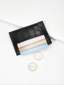 Women's Simple Plain Crocodile Pattern Wallet, Casual Multi-slot Card Holder for Women & Girls, Casual Trendy Versatile High-quality Card Holder for Daily Use and Birthday Gift