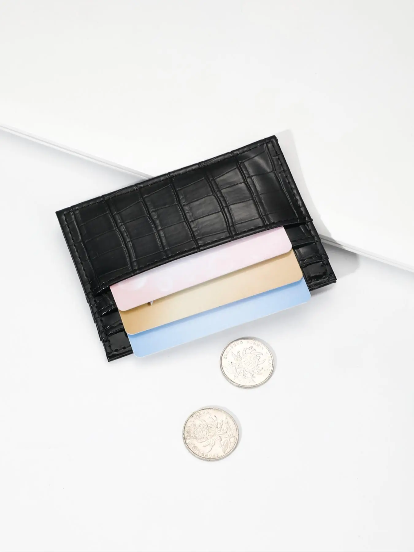 Women's Simple Plain Crocodile Pattern Wallet, Casual Multi-slot Card Holder for Women & Girls, Casual Trendy Versatile High-quality Card Holder for D