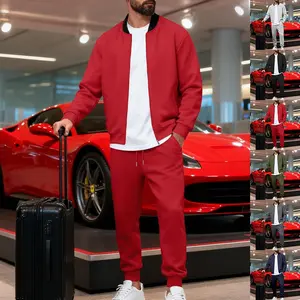 KZZ Men's Casual Outdoor Sports Set Long Sleeve Top & Pants Two-piece Spring Autumn Fashion Comfortable Stylish Design Fall Sporty Style Clothes Outfit Menswear christmas gifts for him Athletic Tracksuit men's sweatsuit set