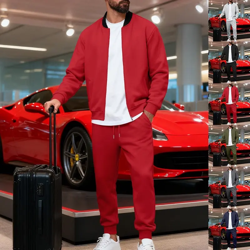 KZZ Men's Casual Outdoor Sports Set Long Sleeve Top & Pants Two-piece Spring Autumn Fashion Comfortable Stylish Design Fall Sporty Style Clothes Outfit Menswear christmas gifts for him Athletic Tracksuit men's sweatsuit set