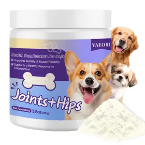 VAEORI Joints + Hips for Dogs - 3.8oz Powder with Glucosamine Chondroitin MSM & Probiotics - Supports Mobility Flexibility - USA Made GMP NSF Certified