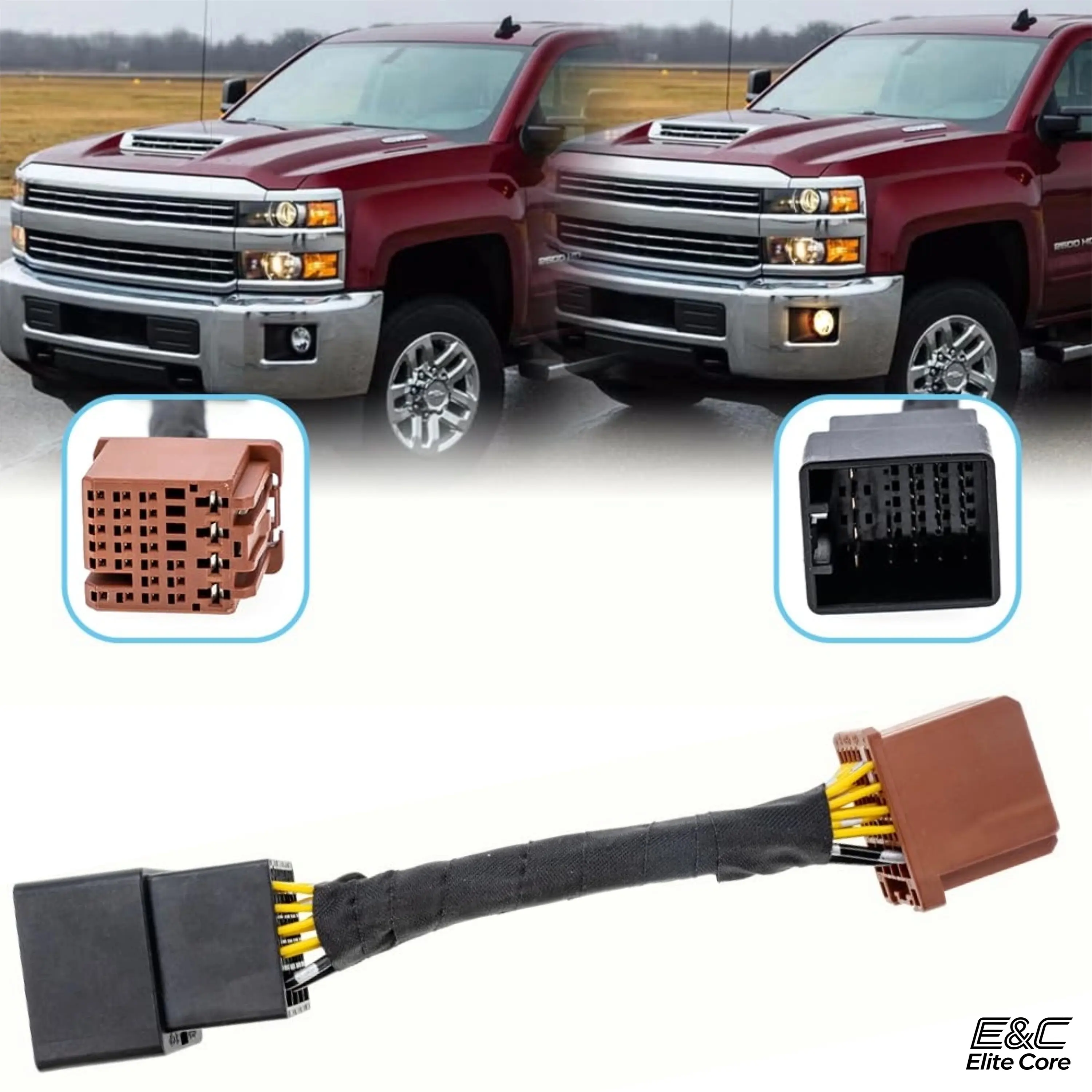 6 High Mod Kit, GM Universal Fog Lights Always On Adapter Harness, All Lights On Mod Fog High Low Beam On Harness, Fit for 2015-2023 Chevy Tahoe Equinox Suburban Silverado GMC Yukon Sierra,, One-Piece, 2020 Sierra 2500