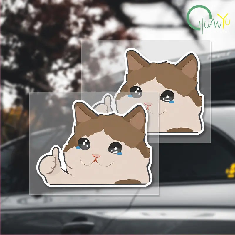 Cartoon animation cat car personality reflective car stickers rear windscreen cover scratches decorative stickers accessories