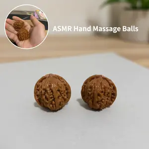 Natural Chinese Walnut Fidget Toy - Premium ASMR Hand Massage Balls for Stress & Anxiety Relief, Perfect Desk Accessory & Cool Office Gift
